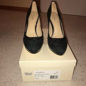 Black Coach heels, size 8.5 barley warn